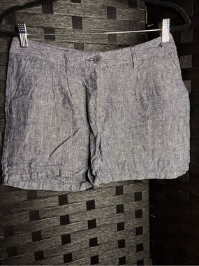 Somewhere Linen-Blend Shorts in Heathered Blue